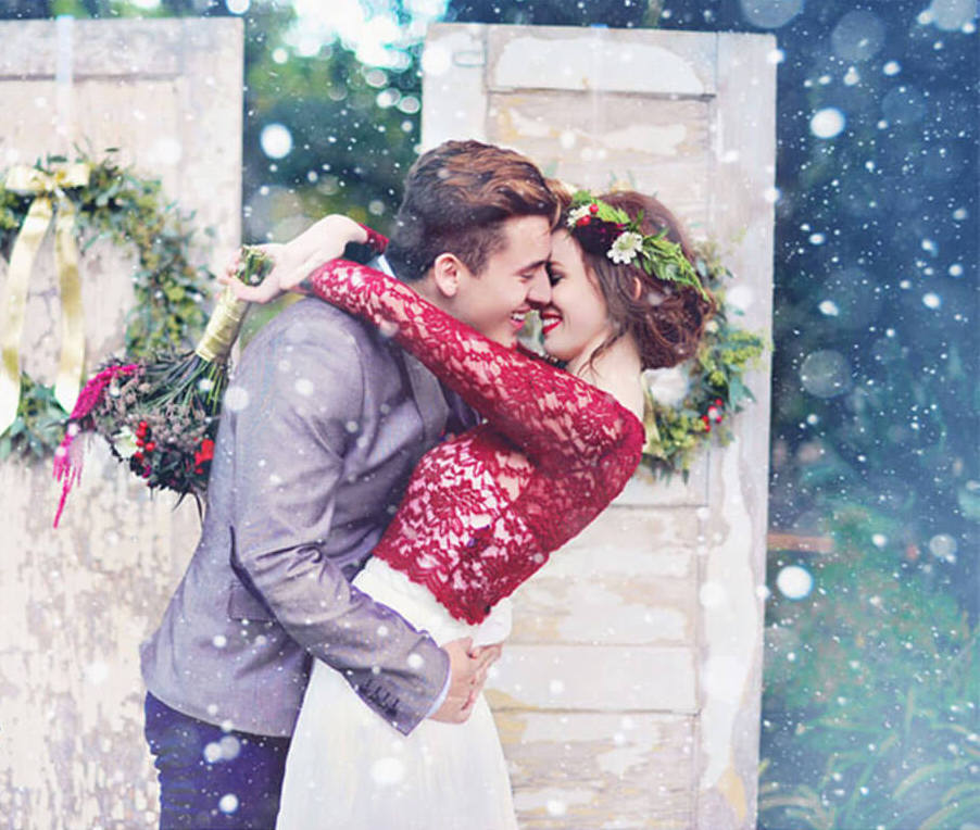 christmas wedding photo