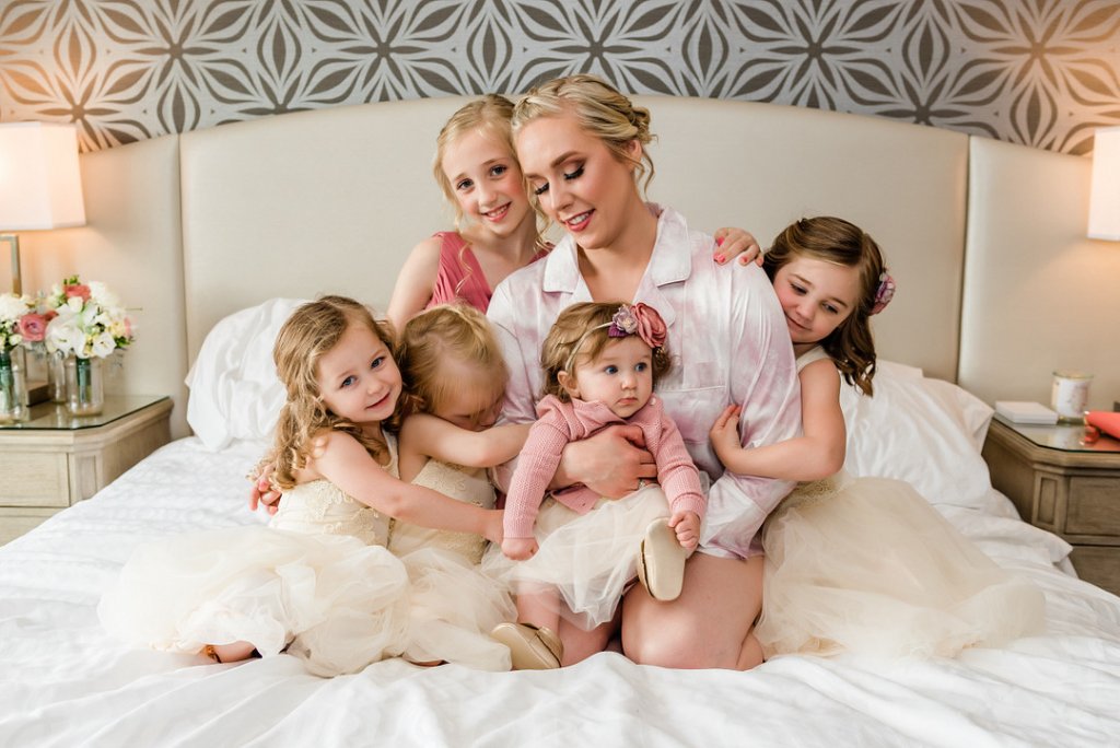 flower girls with bride