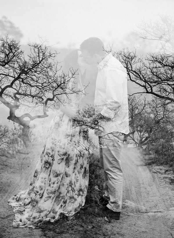 double exposure wedding photo