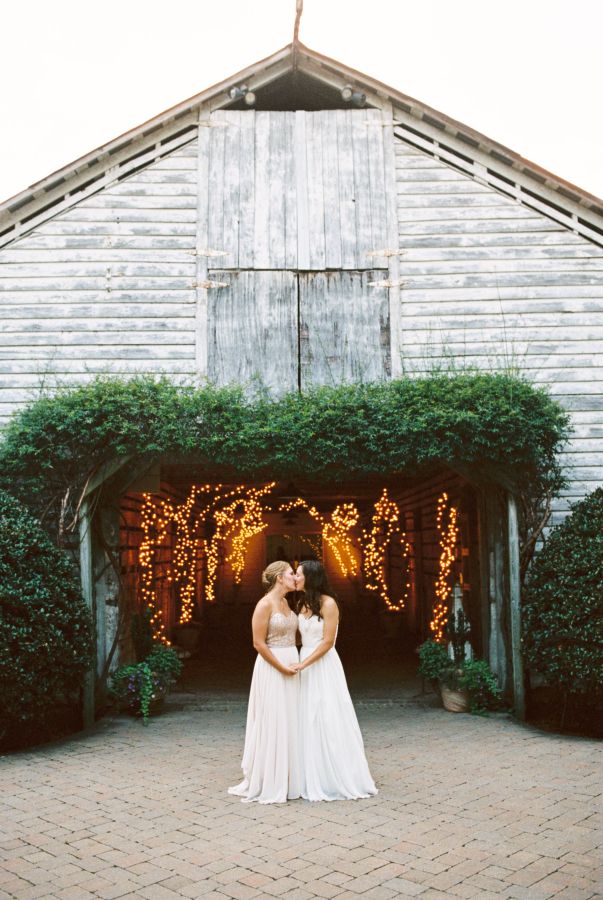 dreamy barn same sex wedding