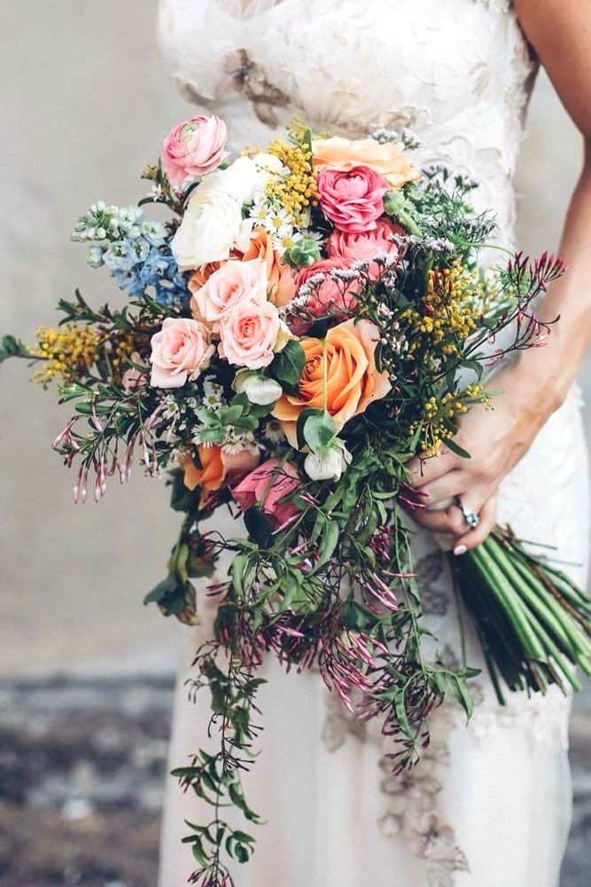 lush eclectic wedding bouquet