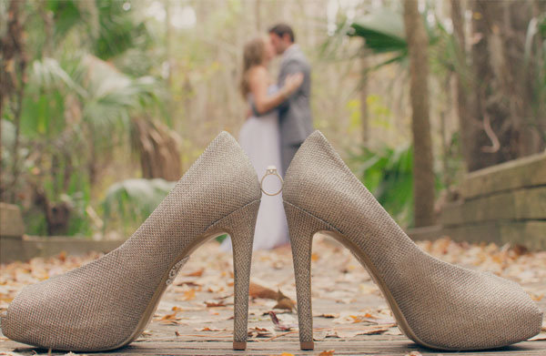 engagement ring and shoes