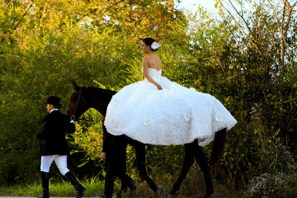 bride on horse