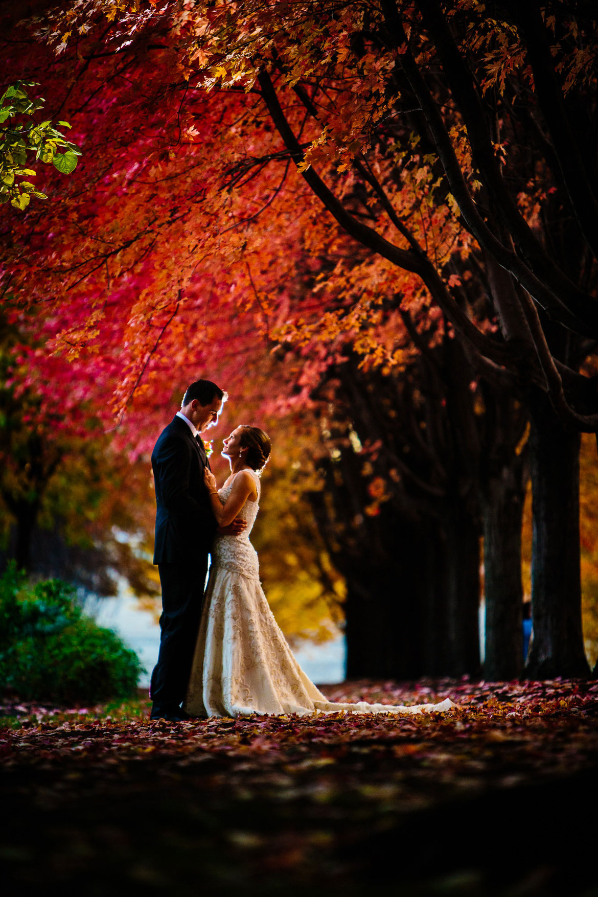 fall wedding photo