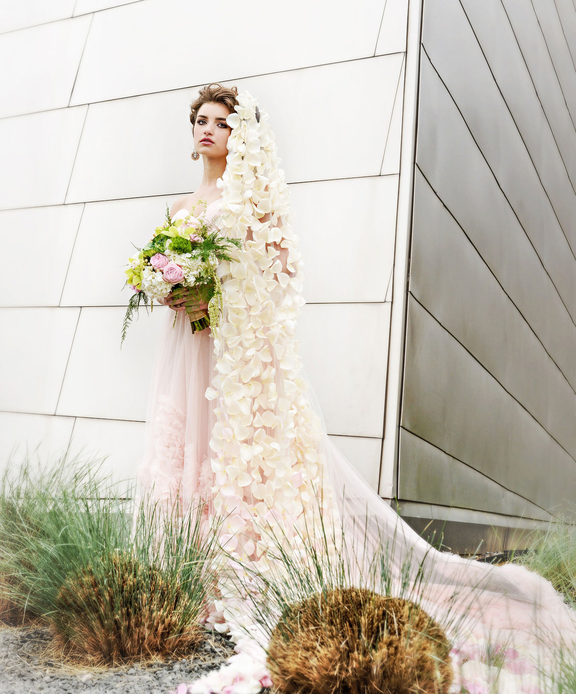 floral bridal veil