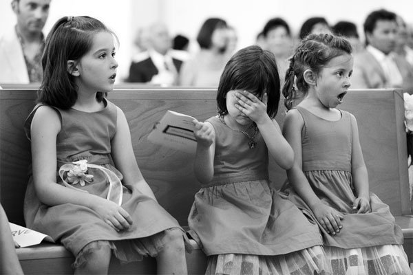 flower girls reaction to the first kiss