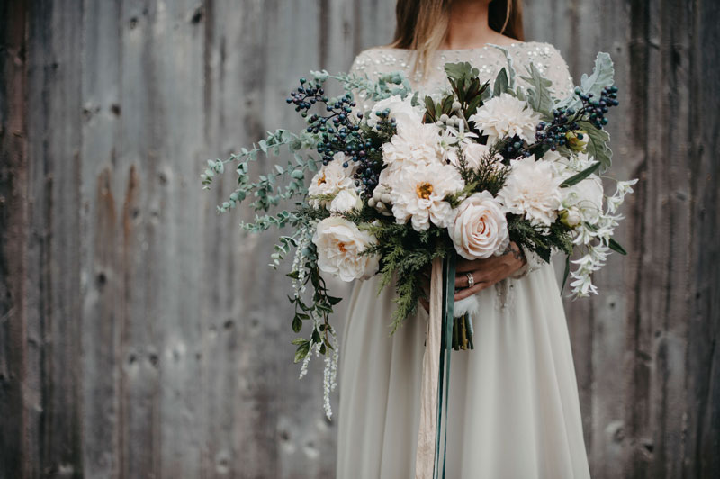 Green and White Florals