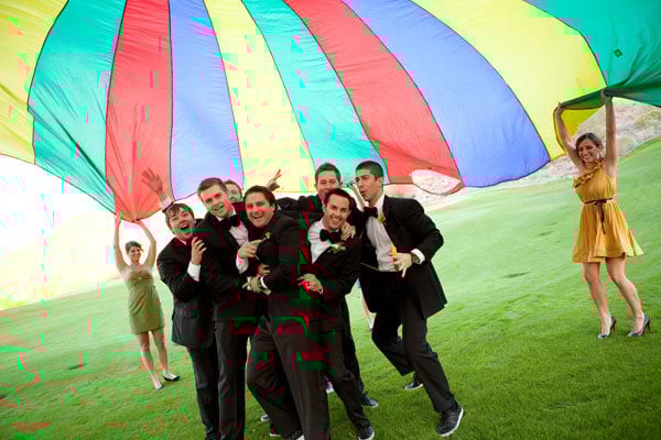 wedding party parachute