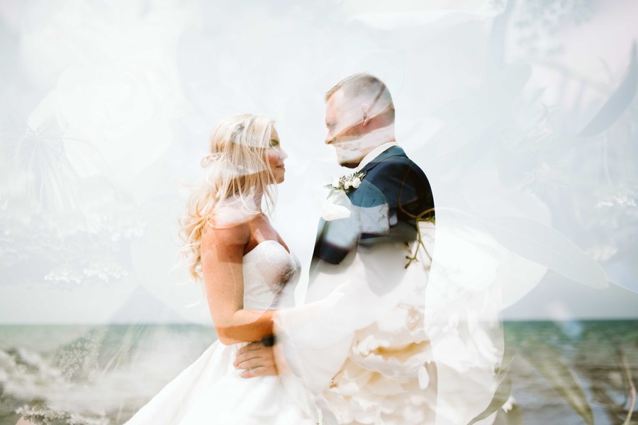 Double exposure wedding photo