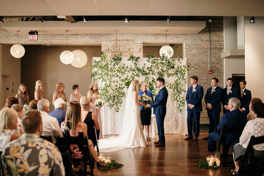 Greenery wall at wedding