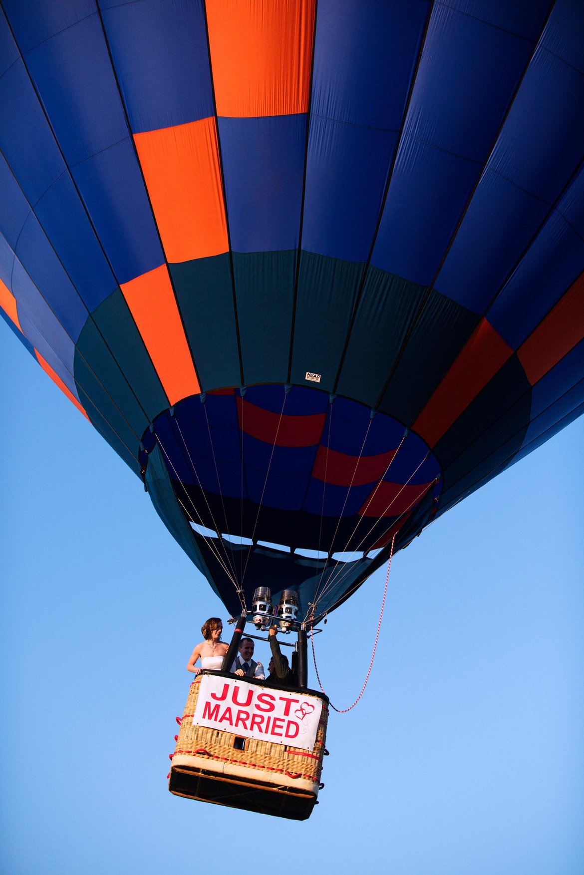 hot air balloon wedding exit