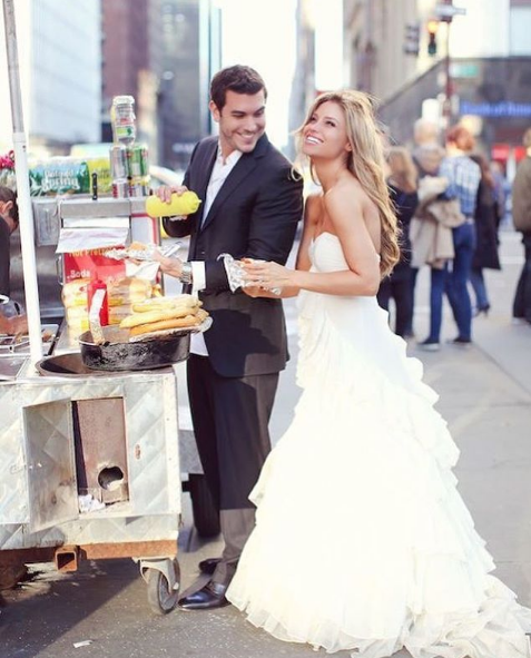 hot dog wedding photo