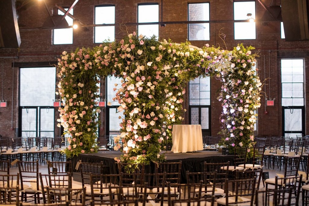 Floral chuppah at wedding