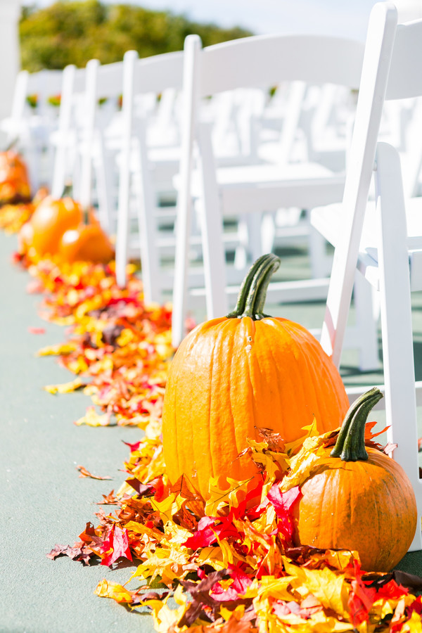 Pumpkin wedding ceremony aisle