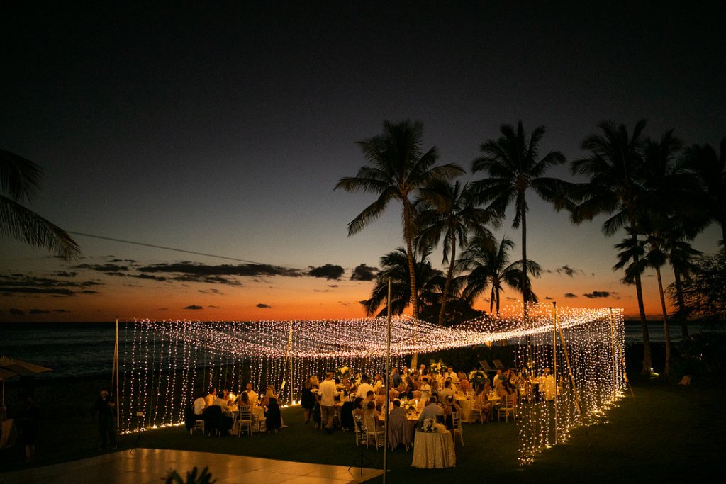 wedding tent made from string lights