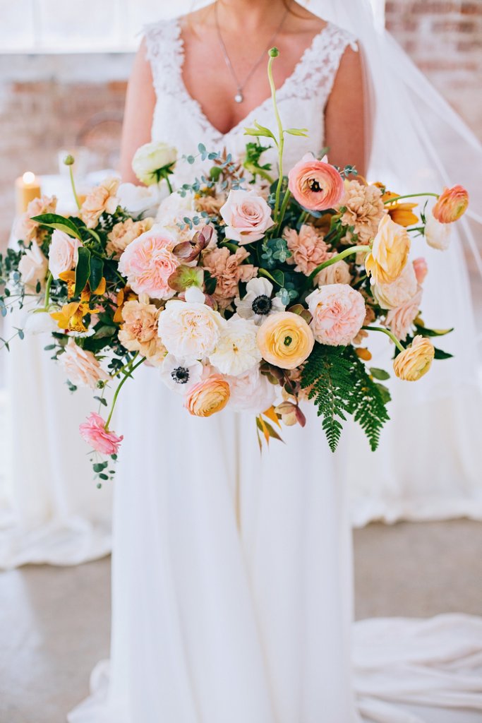 effortless eclectic wedding bouquet