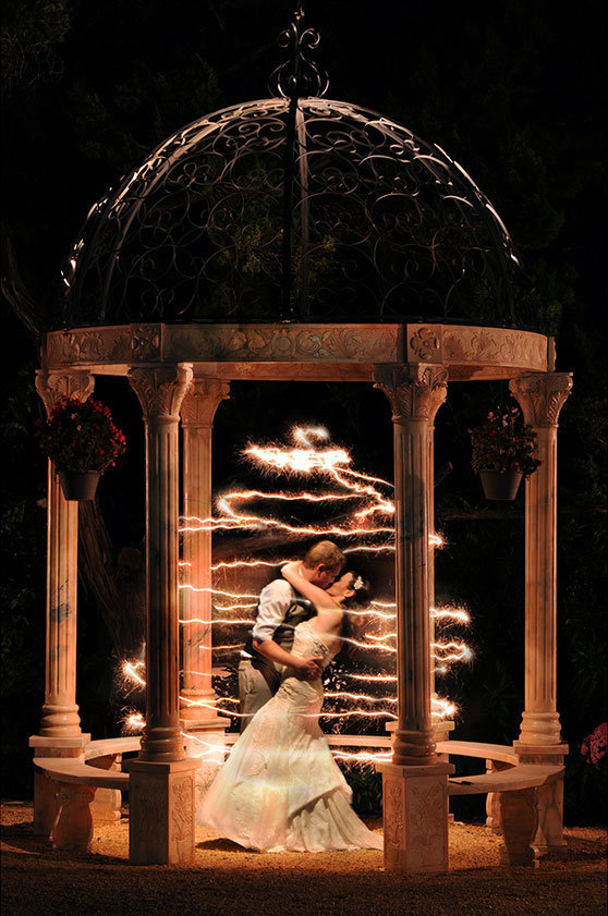 sparkler wedding photo