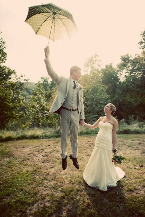 fun mary poppins inspired wedding photo