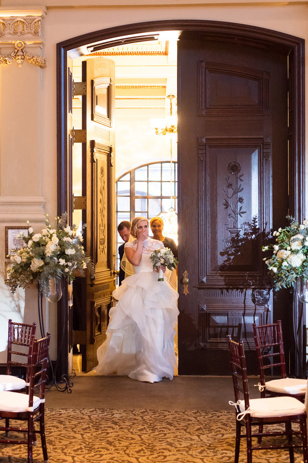 brides reaction to seeing wedding reception room