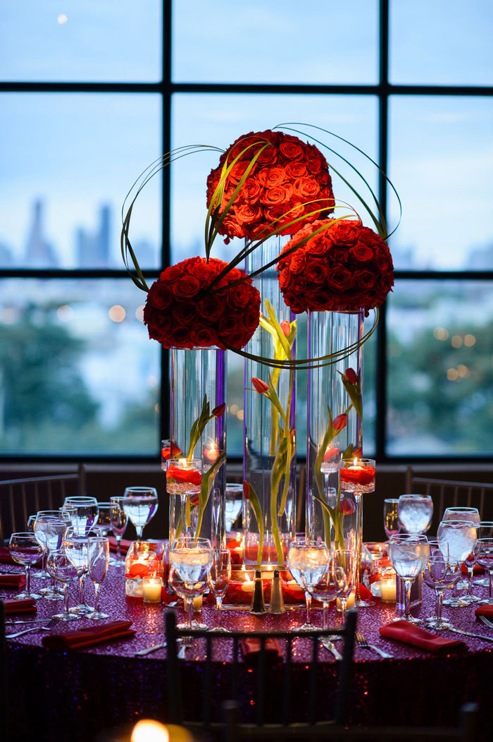 modern rose centerpiece