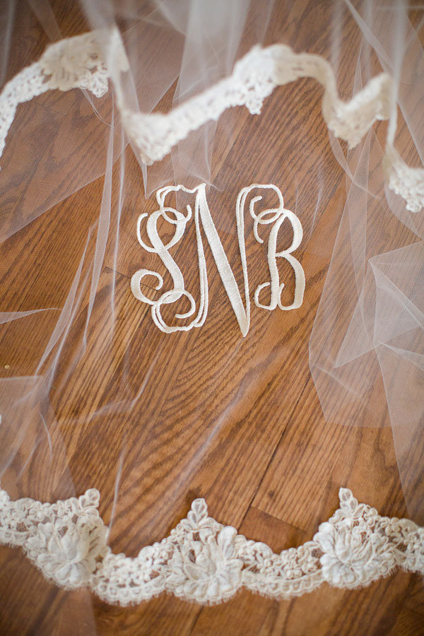 monogrammed veil