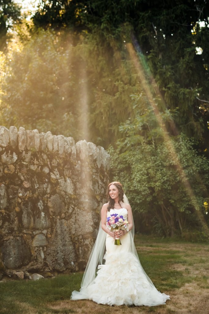 bride in sunlight