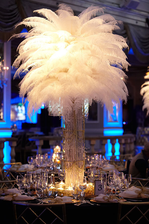 oversized feather centerpiece