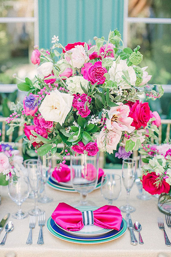 bold colored tablescape 