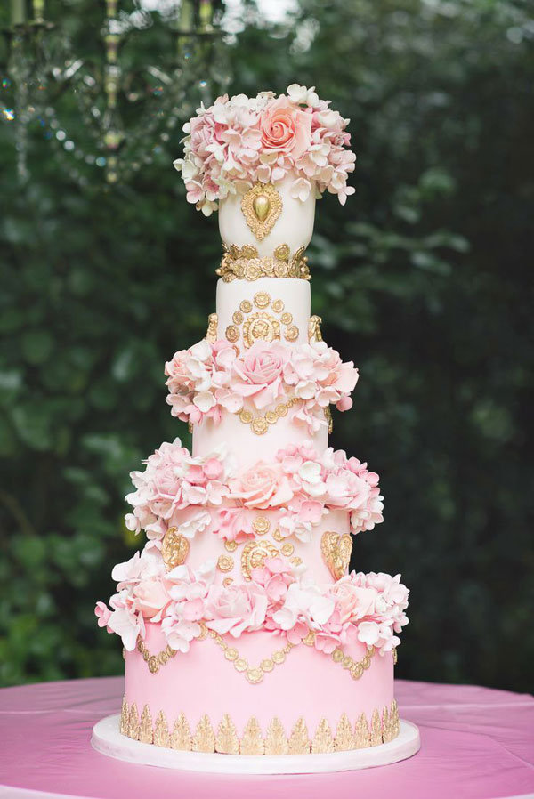 pretty pink floral cake