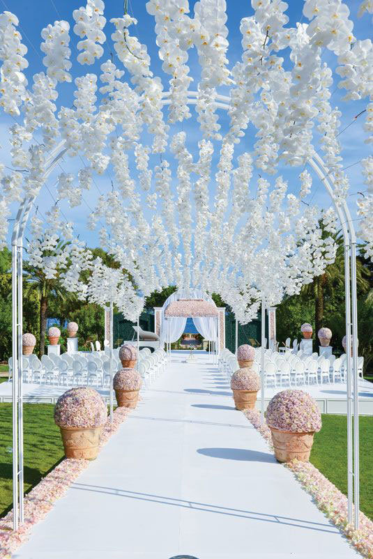 romantic wedding ceremony aisle