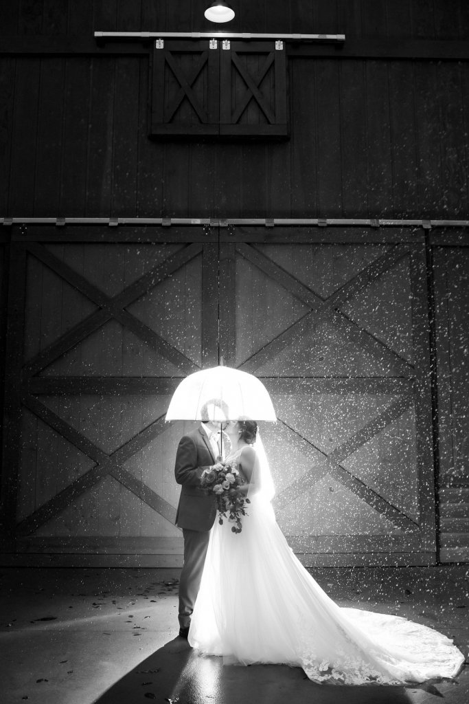 rainy wedding day photo