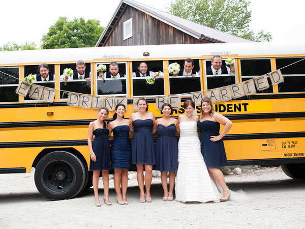 school bus wedding transportation