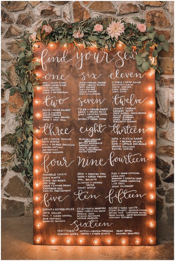 rustic chic seating chart
