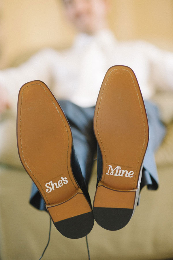 secret message wedding shoes
