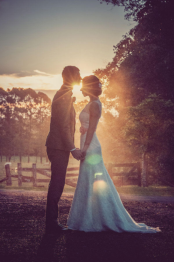 sunset wedding photo