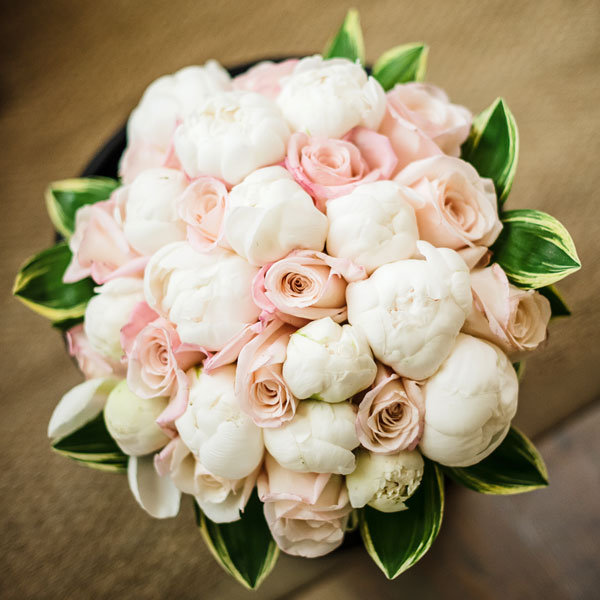 bridal bouquet with peonies