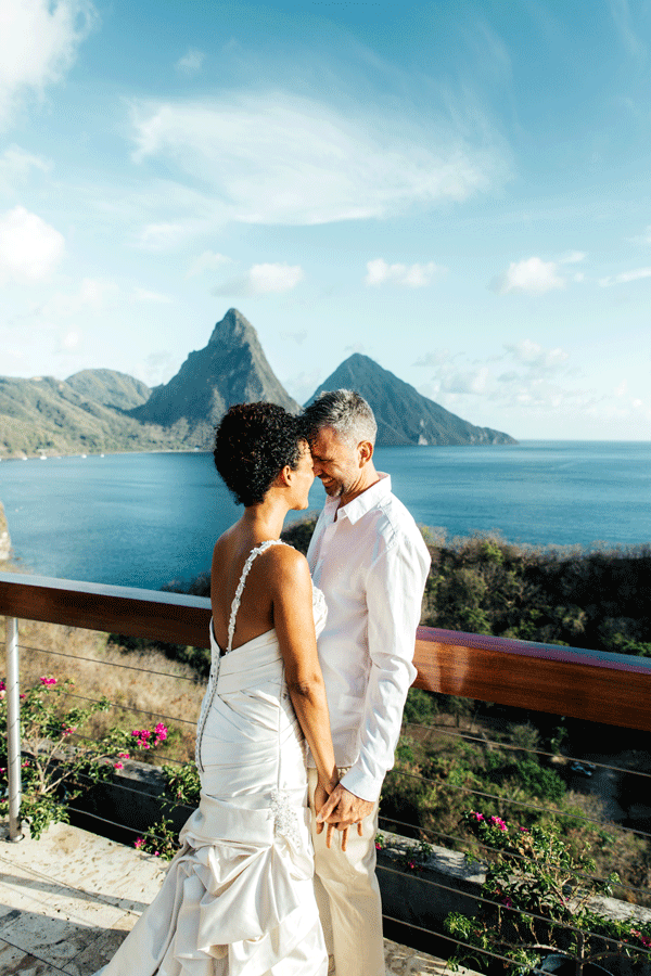 bride and groom st lucia wedding