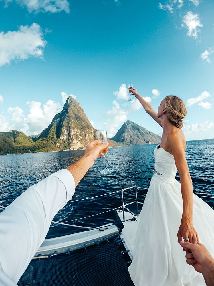 bride and groom st lucia wedding