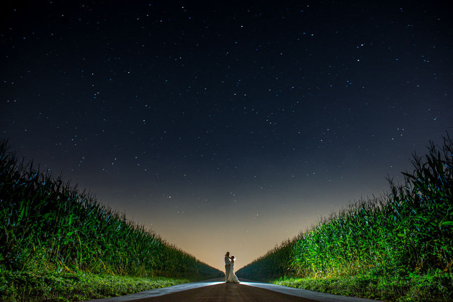 starry night wedding photo