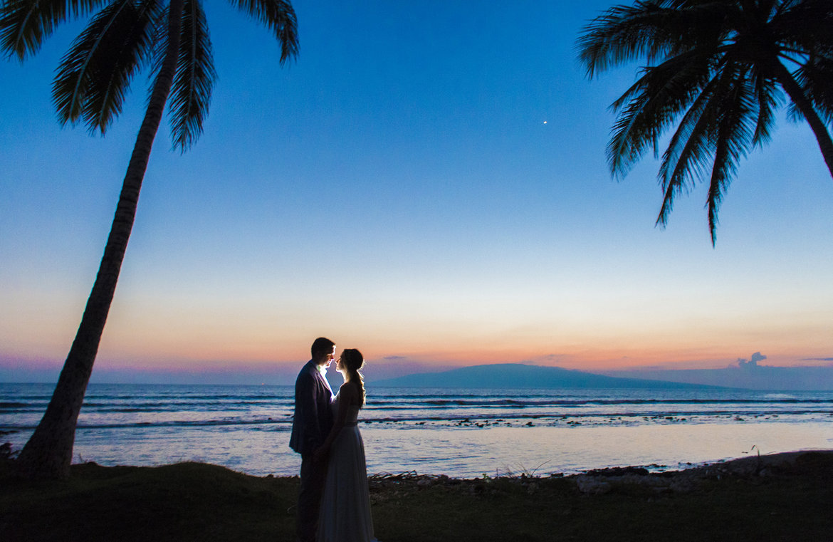sunset wedding photo