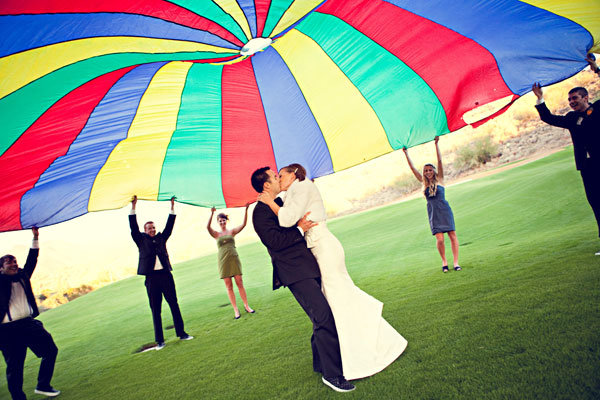 wedding party parachute