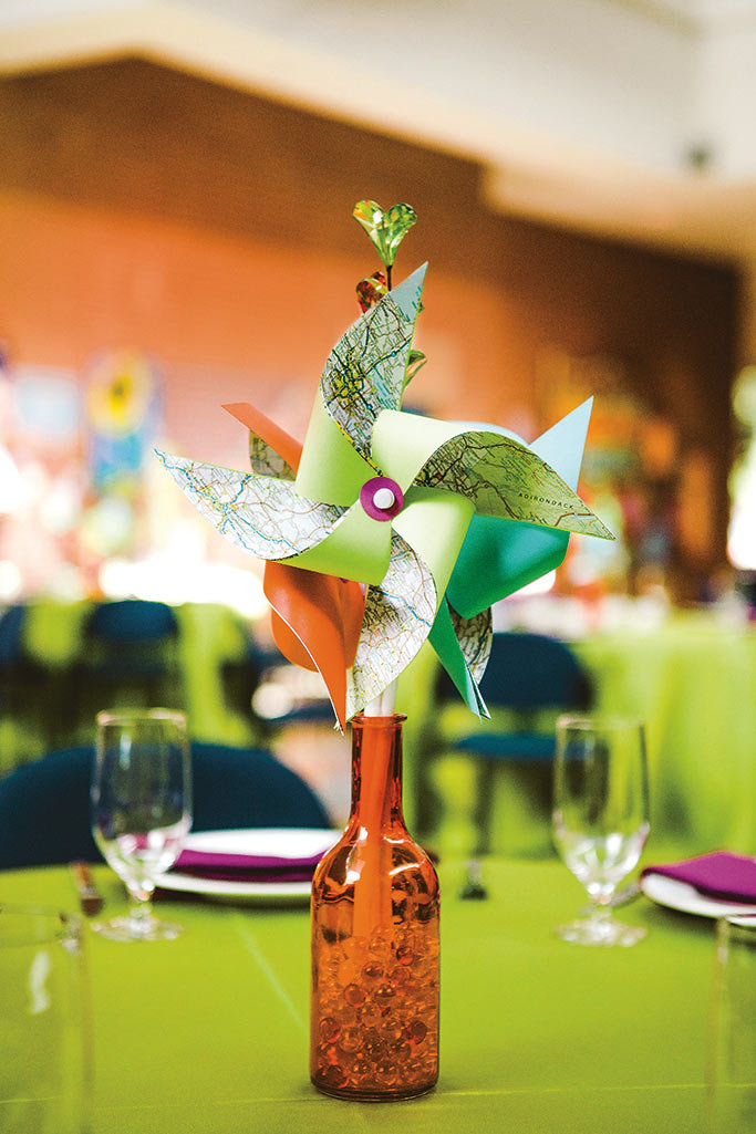 whimsical pinwheel centerpiece