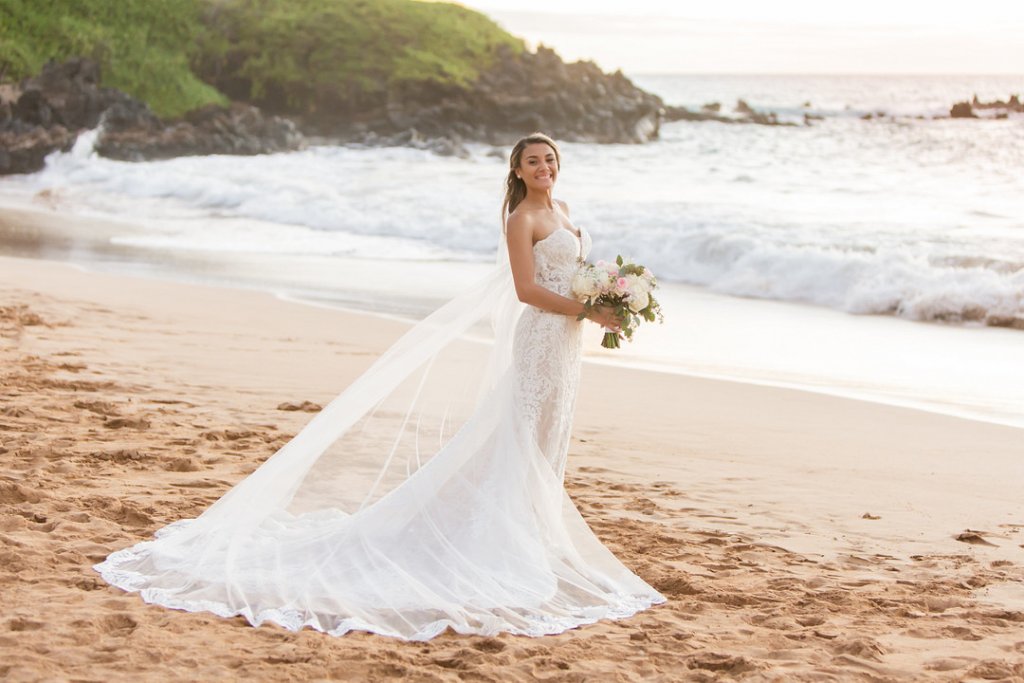 Bride on beach