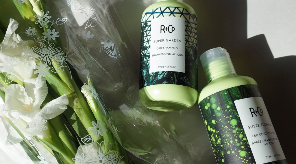 R and Co Supergarden CBD Shampoo and Conditioner