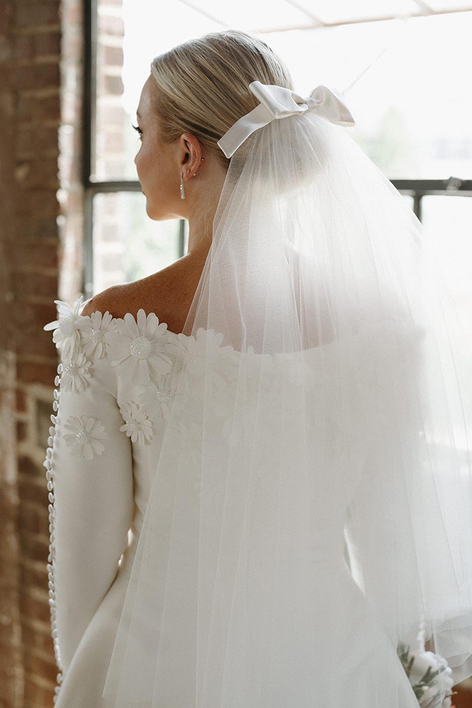 slicked back bun wedding hair