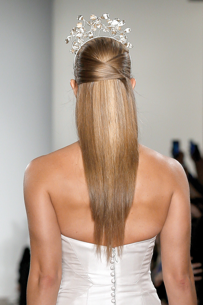 Sleek and straight wedding ponytail