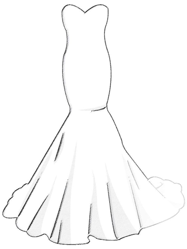 Mermaid wedding gown silhouette