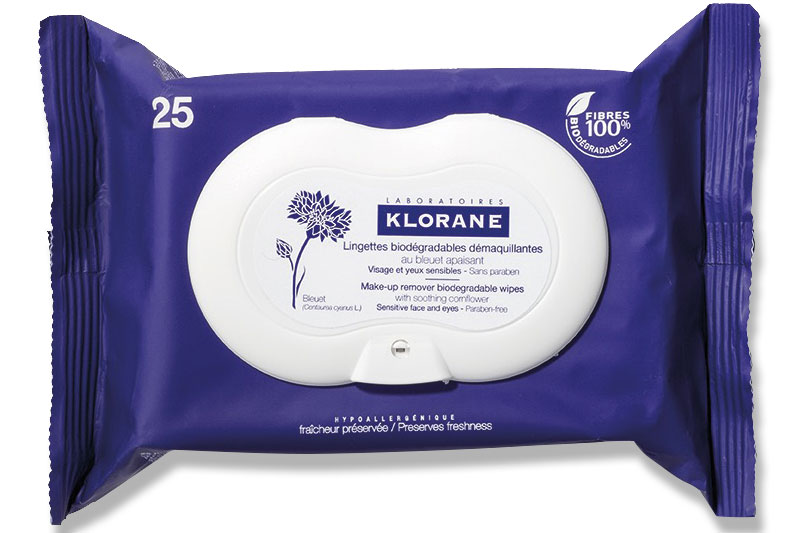 Klorane Make-up Remover Wipes with Cornflower