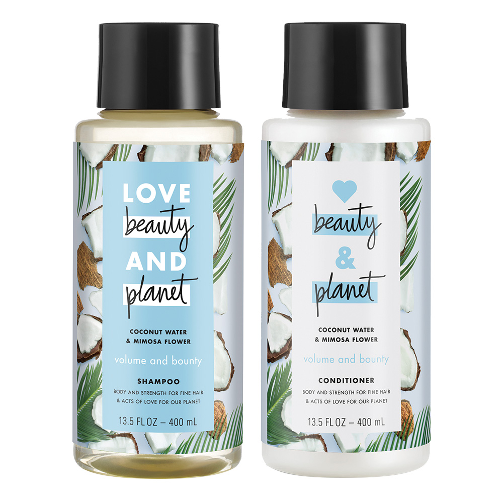 Love Beauty and Planet Coconut Water and Mimosa Flower mini shampoo and conditioner 