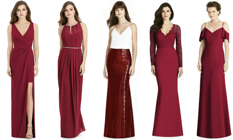 claret colored bridesmaid dresses